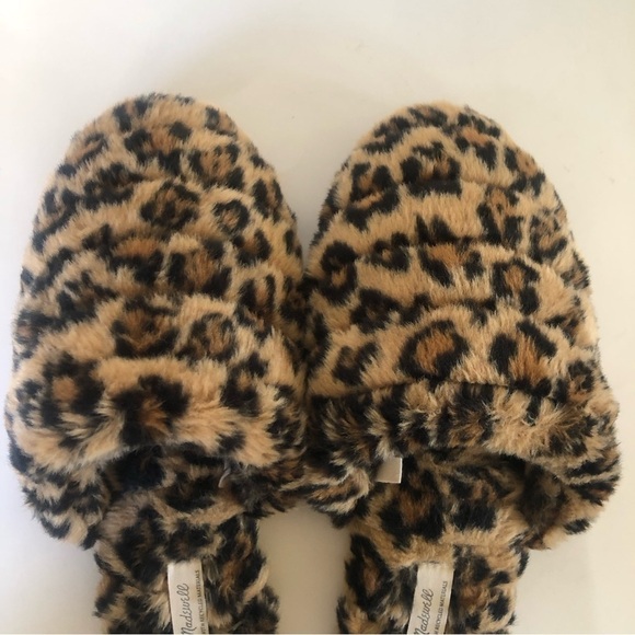 Madewell Quilted Scuff Slippers in Leopard Recycled Faux Fur Size 9 - Picture 15 of 15